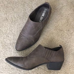 Brown cowboy inspired booties